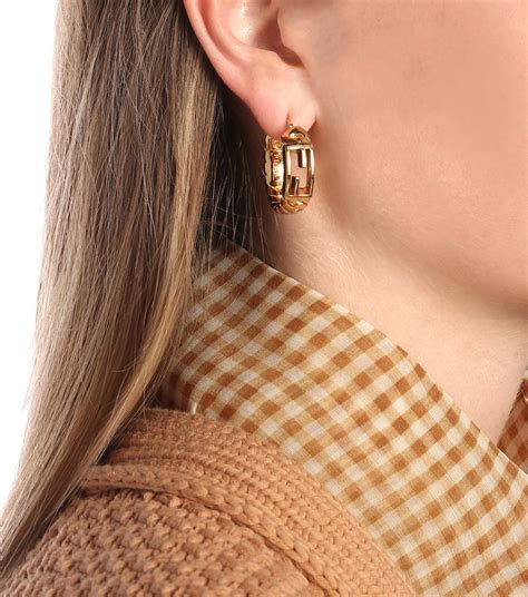 fendi hoop earring|Fendi baguette hoop earrings.